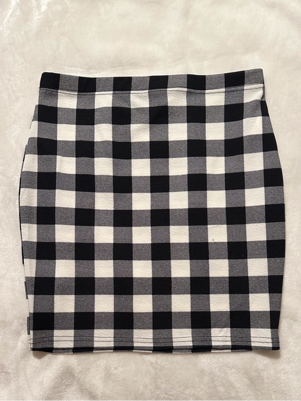 Black & White Gingham Pencil Skirt